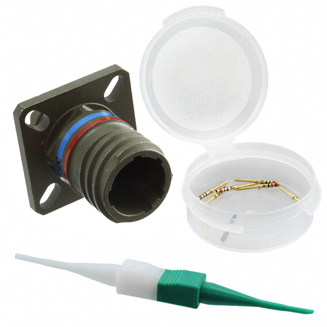 6 Position Circular Connector Receptacle, Male Pins Crimp